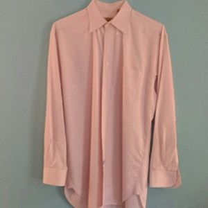 Paul Stuart Pink and White Striped Shirt